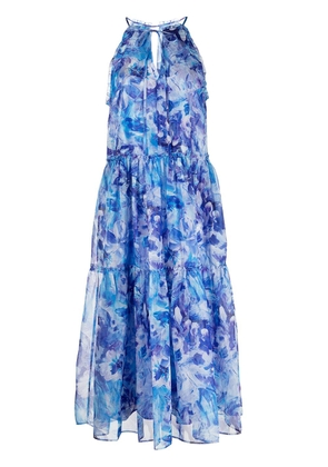 Marchesa Notte sleeveless floral midi dress - Blue