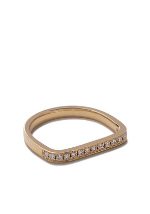 AS29 18kt yellow gold Mini Charm diamond ring