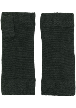 N.Peal ribbed-trim organic cashmere gloves - Green