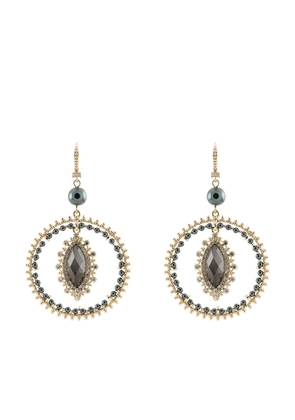 Marchesa Notte embellished hoop earrings - Gold