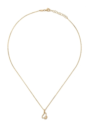 AS29 14kt yellow gold diamond Four necklace