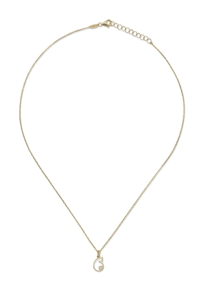 AS29 14kt yellow gold diamond Six necklace