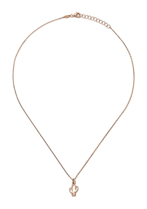 AS29 14kt rose gold diamond Cactus necklace