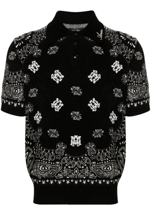 AMIRI Bandana terry-cloth polo shirt - Black