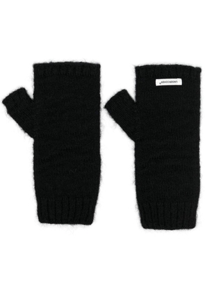 Undercover logo-patch brushed gloves - Black
