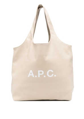 A.P.C. Ninon logo-print tote bag - Neutrals