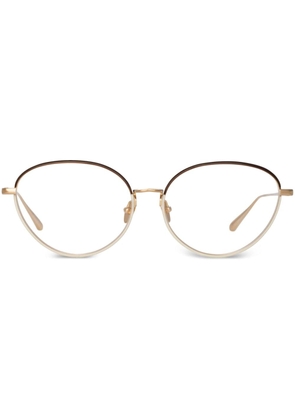 Linda Farrow Regina oval-frame optical glasses - Gold