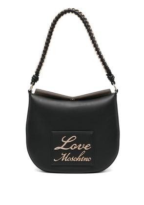 Love Moschino logo-lettering chain-link shoulder bag - Black