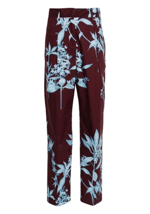 Forte Forte floral-print tapered-leg trousers - Brown