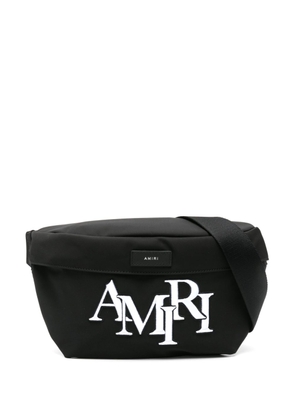 AMIRI Staggered logo-embroidered belt bag - Black