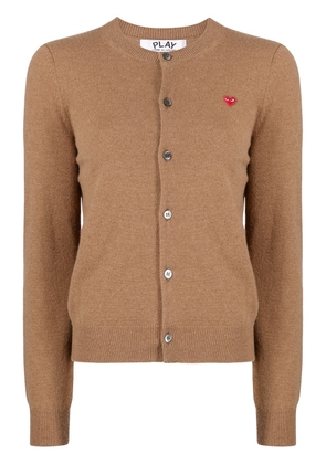 Comme Des Garçons Play logo-patch buttoned-up cardigan - Brown
