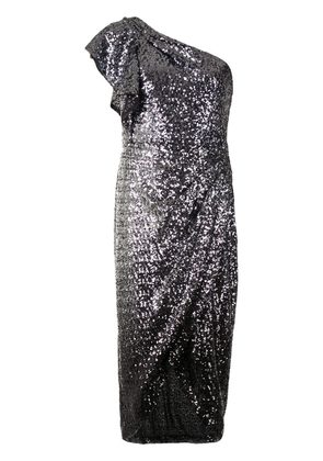 Marchesa Notte one shoulder sequin dress - Metallic