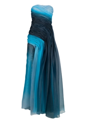 Ermanno Scervino tonal-design ruched gown - Blue