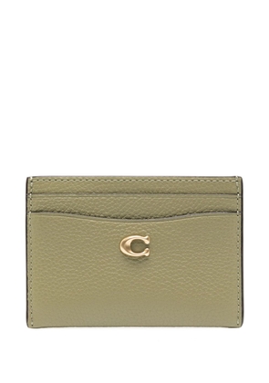 Coach logo-plaque leather cardholder - Green