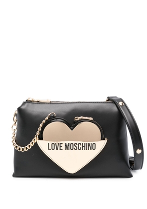 Love Moschino heart-plaque shoulder bag - Black