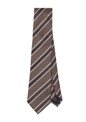 Brioni striped silk tie - Brown
