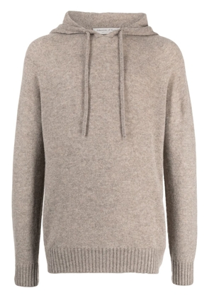 Johnstons of Elgin mélange drawstring cashmere hoodie - Brown