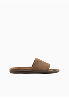 OFFICIAL STORE Suede Sandals With Logo