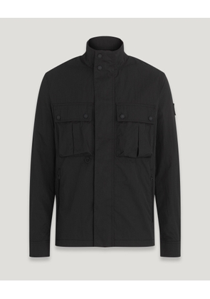 Belstaff Draker Jacket Men's Cotton Blend Gabardine Black Size 56
