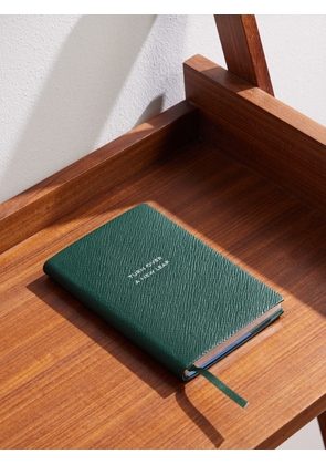 Smythson - Panama Turn Over A New Leaf Cross-Grain Leather Notebook - Men - Green