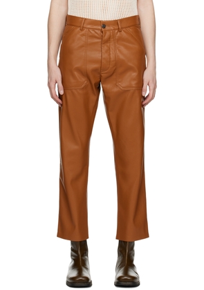 Nanushka Tan Jasper Vegan Leather Trousers