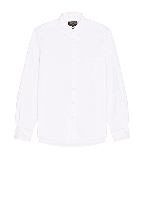 Beams Plus B.D Oxford in White - White. Size S (also in ).