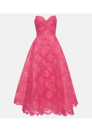 Monique Lhuillier Floral cotton-blend lace maxi dress