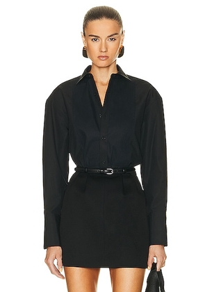 NILI LOTAN Blanche Tuxedo Shirt in Black - Black. Size M (also in ).