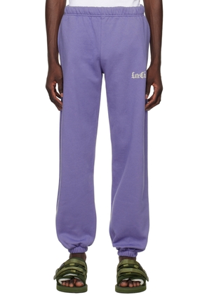 Late Checkout Blue Embroidered Lounge Pants