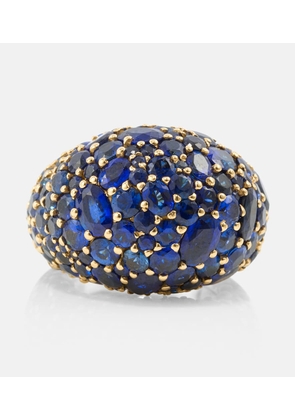 Octavia Elizabeth Azzurra Dome 18kt gold ring with sapphires