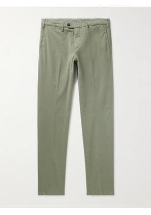 Canali - Slim-Fit Cotton-Blend Twill Chinos - Men - Green - IT 46