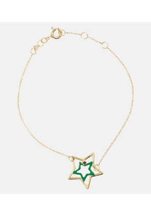 Aliita Estrella 9kt gold cord bracelet with enamel and sapphire