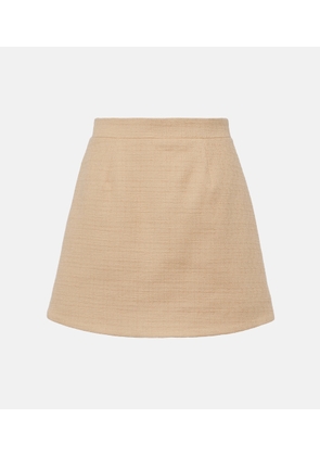 Patou High-rise cotton-blend tweed miniskirt