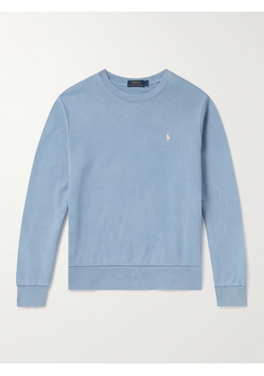 Polo Ralph Lauren - Logo-Embroidered Cotton-Blend Jersey Sweater - Men - Blue - XS