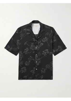 Officine Générale - Eren Camp-Collar Floral-Print Cotton-Poplin Shirt - Men - Black - XS