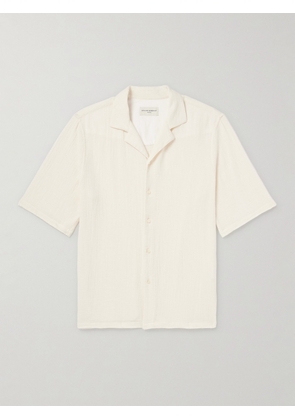 Officine Générale - Eren Camp-Collar Textured-Cotton Shirt - Men - Neutrals - XS
