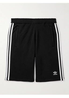 adidas Originals - Adicolor Straight-Leg Logo-Embroidered Striped Cotton-Jersey Shorts - Men - Black - XS