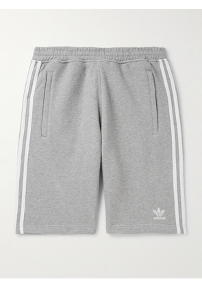 adidas Originals - Adicolor Straight-Leg Logo-Embroidered Striped Cotton-Jersey Shorts - Men - Gray - XS