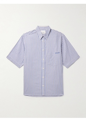 Marant - Labilio Logo-Embroidered Striped Cotton-Poplin Shirt - Men - Blue - XS