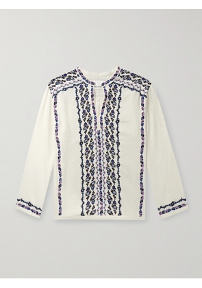 Marant - Cikariah Embroidered Cotton-Gauze Shirt - Men - Neutrals - XS