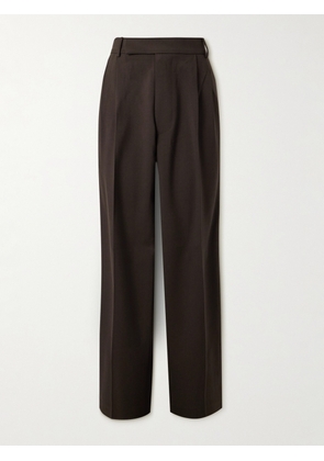 The Frankie Shop - Beo Wide-Leg Pleated Woven Suit Trousers - Men - Brown - S