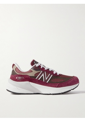 New Balance - 990v6 Leather-Trimmed Suede and Mesh Sneakers - Men - Burgundy - UK 7
