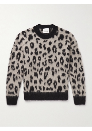 Marant - Tevy Leopard-Jacquard Brushed-Knit Sweater - Men - Black - XS