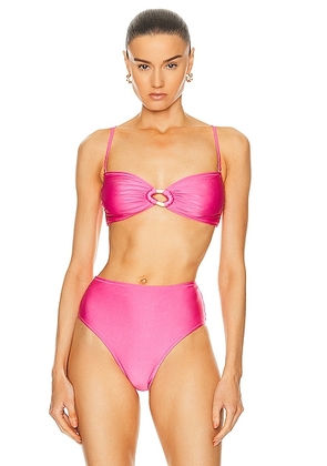 Shani Shemer Dia Bikini Top in Rose Blossom - Pink. Size XS (also in M).