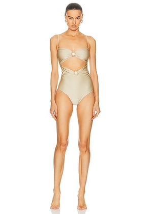 Shani Shemer Mar One Piece Swimsuit in Brulee - Beige. Size XS (also in L, M, S).