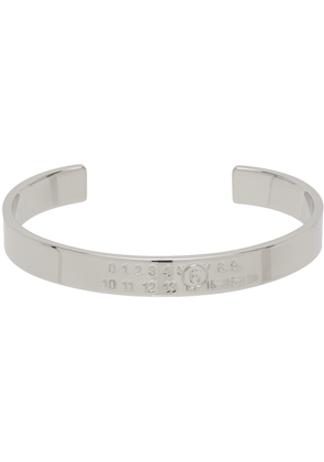 MM6 Maison Margiela Silver Numeric Minimal Signature Cuff Bracelet