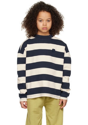 Repose AMS Kids Blue & White Oversized Sweater