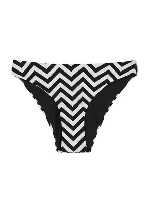 Max Mara Beachwear Selene Printed Bikini Briefs - Black And White - XL