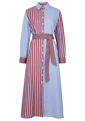 Evi Grintela Valerie Striped Cotton Shirt Dress - Blue - XS