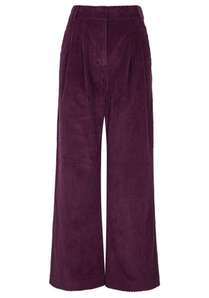 Farm Rio Wide leg Corduroy Trousers, Dress, Side Slip Pockets - Burgundy - XS
